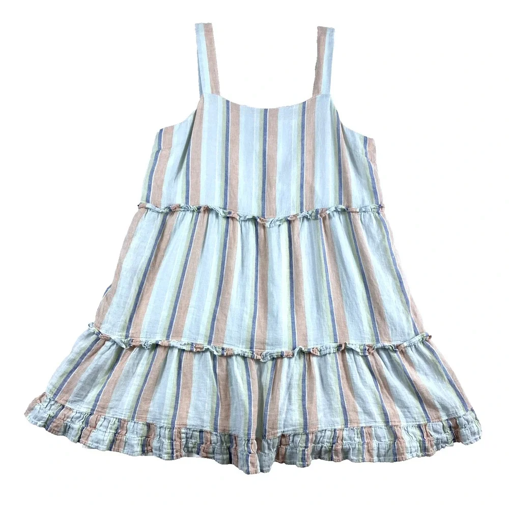 Rails Sandy Mini Dress Women Sz XL Sleeveless Beachy Linen Blend Coastal - Picture 2 of 12